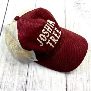 Joshua Tree Corduroy Trucker Hat - Maroon Red